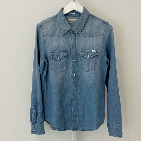 MOTHER DENIM CATCH MY DRIFT DISTRESSED SHIRT SIZE MEDIUM NWOTS! - Picture 6 of 17